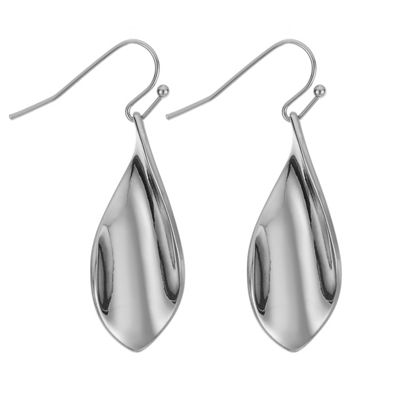 Designer silver hoop twist earring